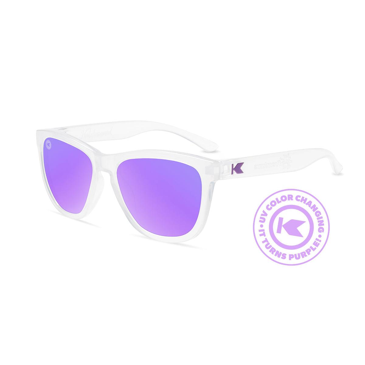Kids Sunglasses with UV color changing frames and polarized lilac lenses, Flyover