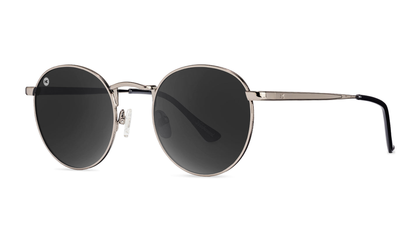 Love & Haights Sunglasses with Black Frames and Polarized Black Lenses, Threequarter