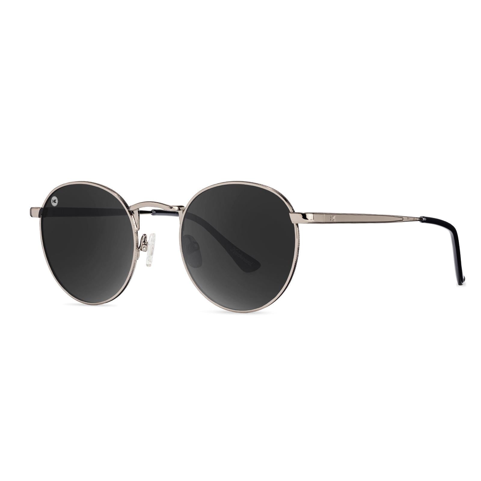 Love & Haights Sunglasses with Black Frames and Polarized Black Lenses, Threequarter