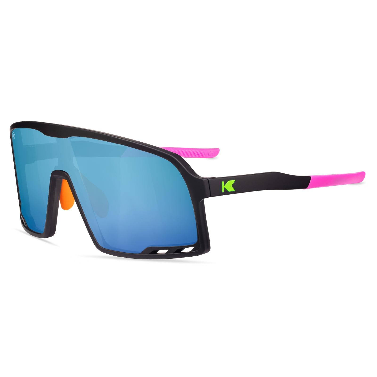 Knockaround Hang Time Campeones Sport Sunglasses with polarized blue lenses, Flyover