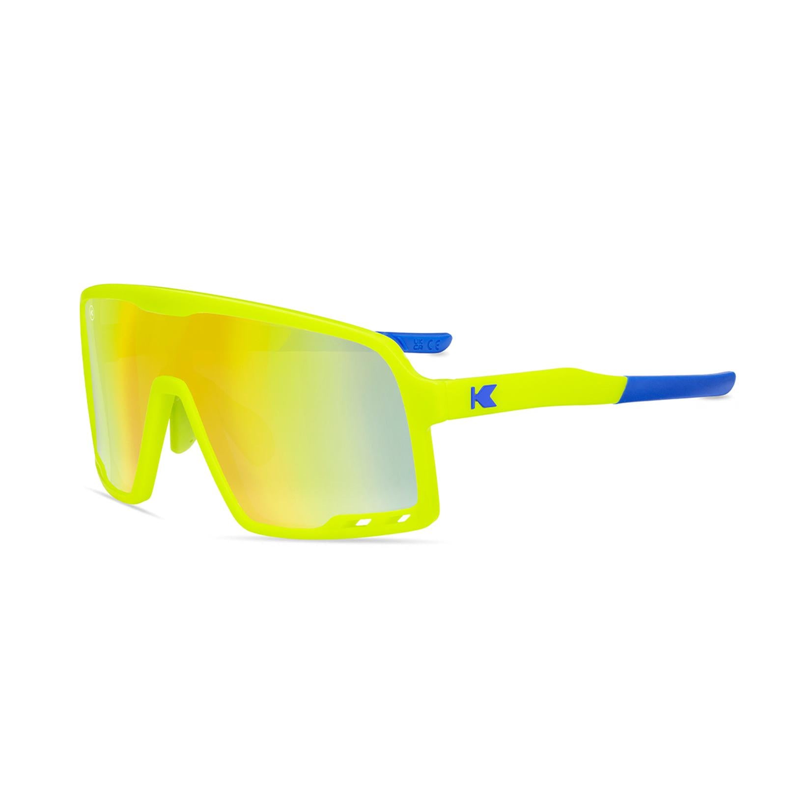 Kids Sport Sunglasses with Neon Yellow Frames and Yellow Lenses, Flyover