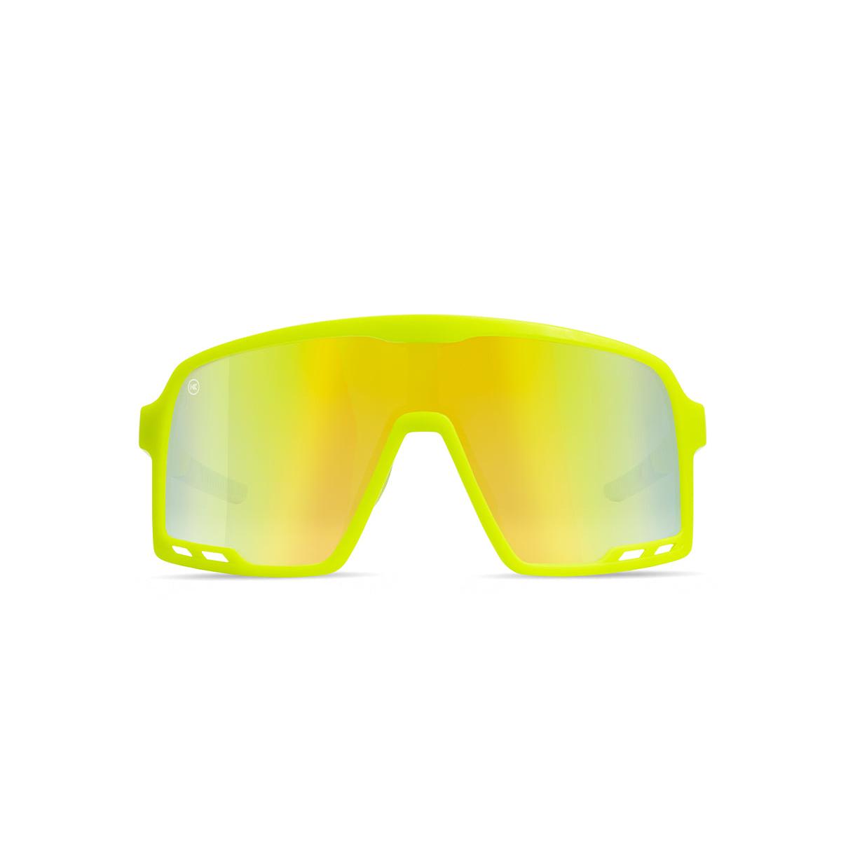 Kids Sport Sunglasses with Neon Yellow Frames and Yellow Lenses, Front