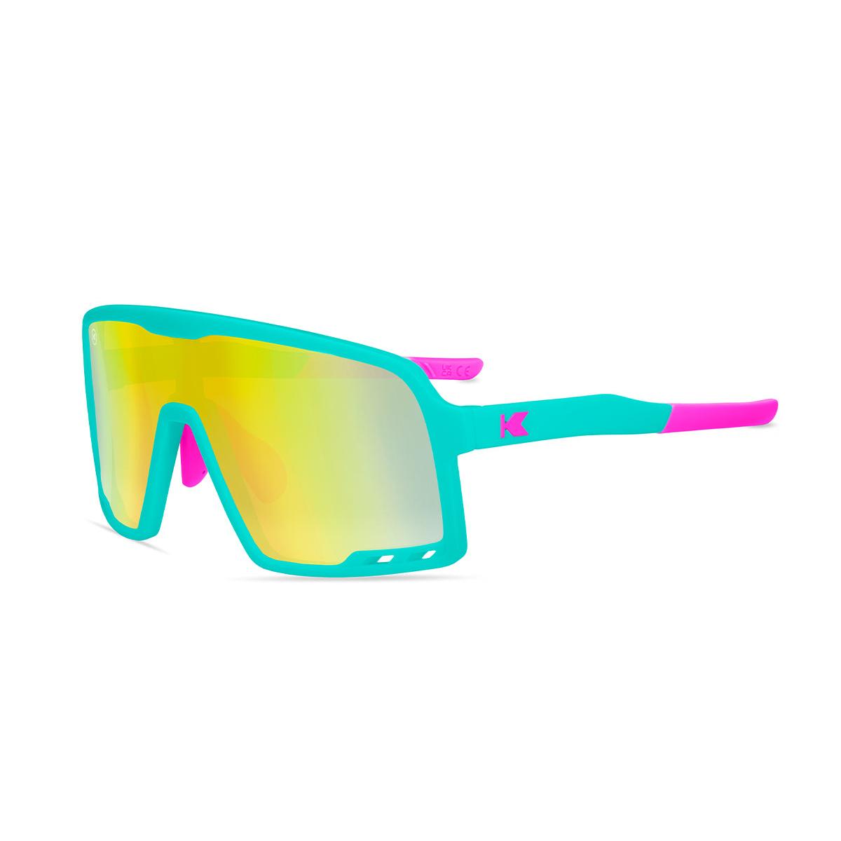 Kids Sport Sunglasses with Sky Blue Frames and Yellow Lenses, Flyover
