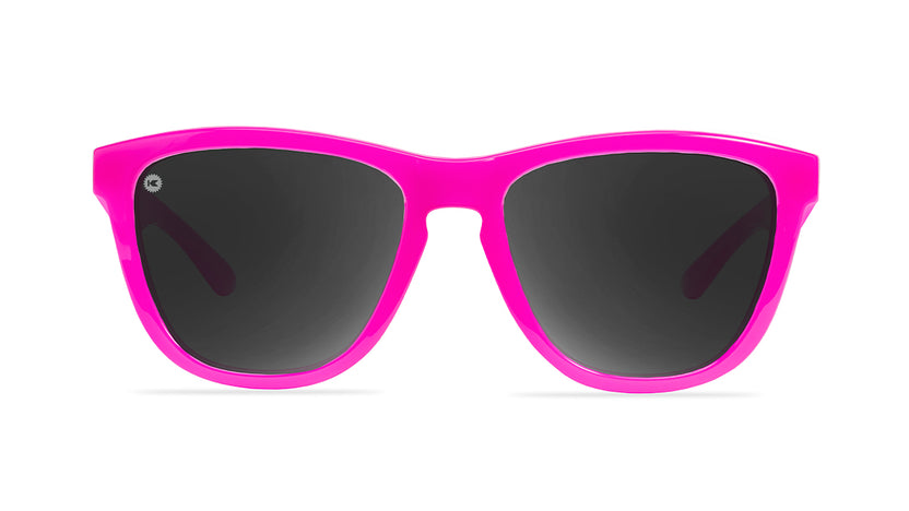 Sunglasses with Malibu Pink Frames and Polarized Smoke Lenses, Front