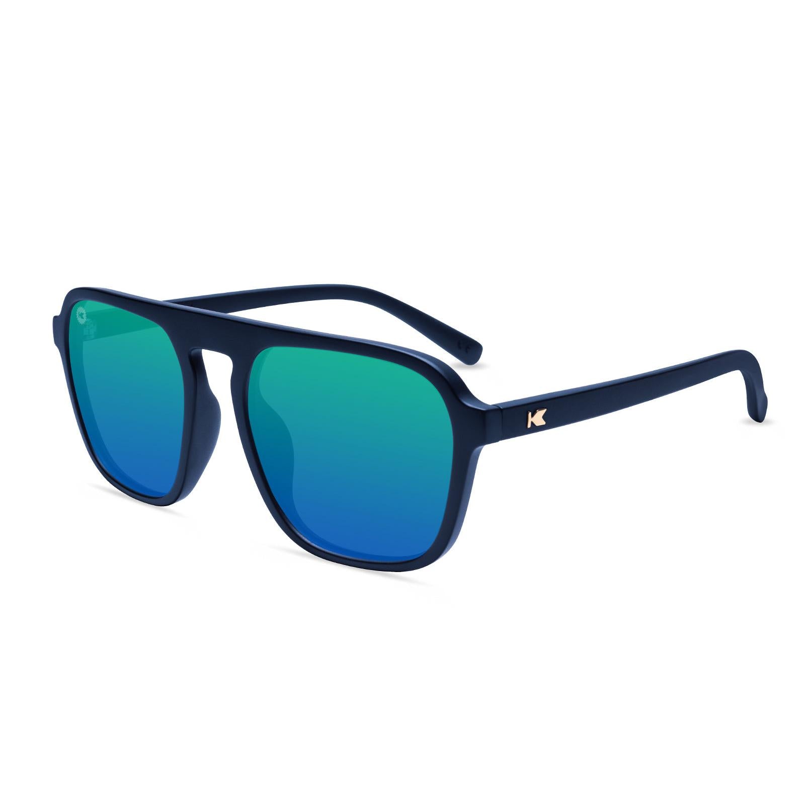 Sunglasses with Blue Frames and Polarized Green Lenses, Flyover
