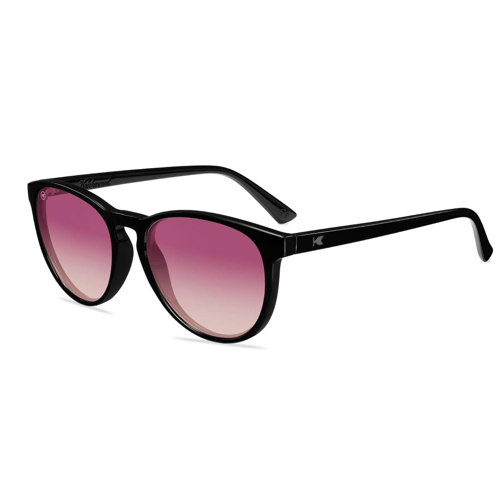 Knockaround Women\'s Mai Tais Watermelon Geode Polarized Sunglasses - New Trendy Round Polarized Black Sunglasses with Purple Lenses  main image 3
