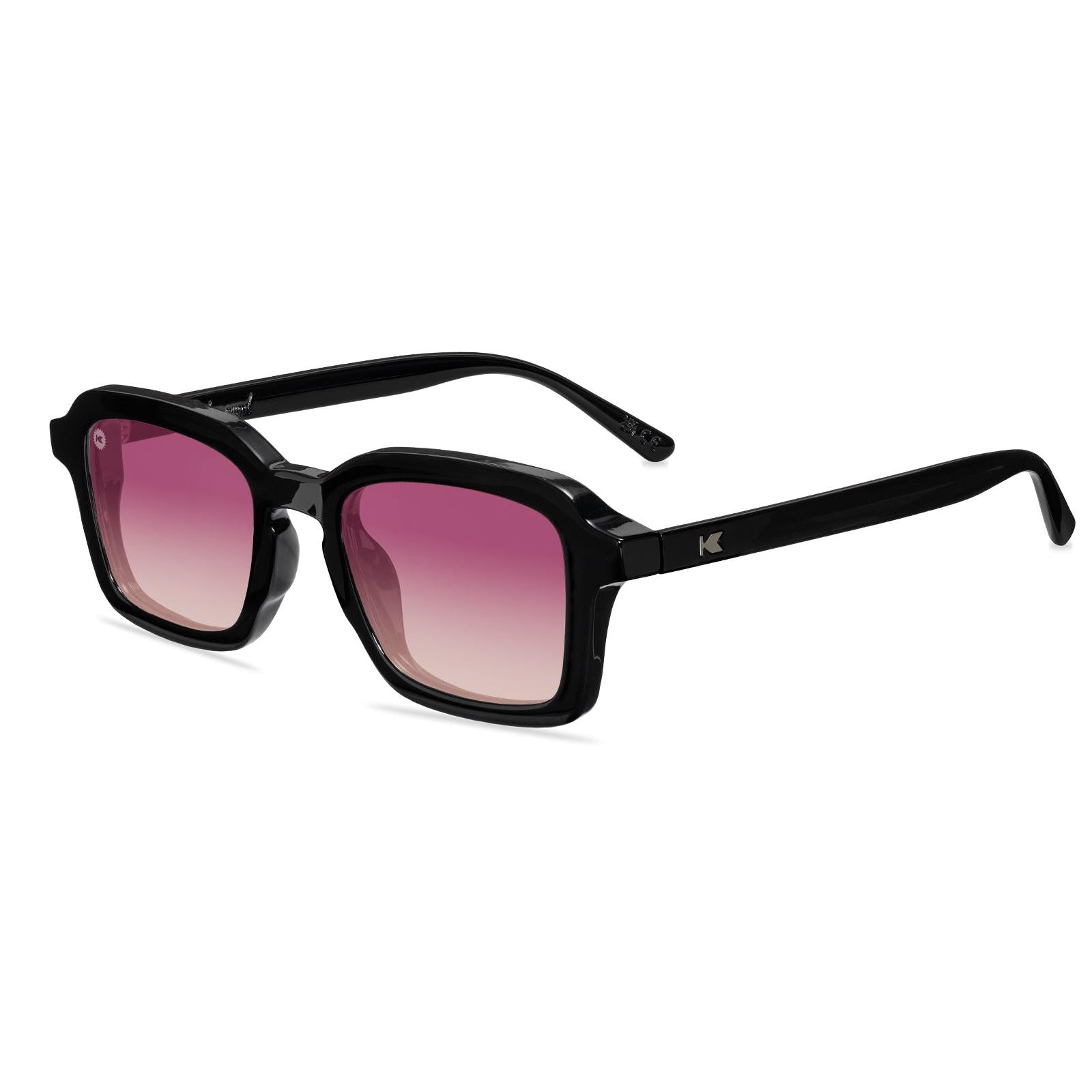 Knockaround Women\'s Panoramas Pucker Up Polarized Sunglasses, New Trendy Rectangle Black Polarized Sunglasses with Purple Fade  main image 4
