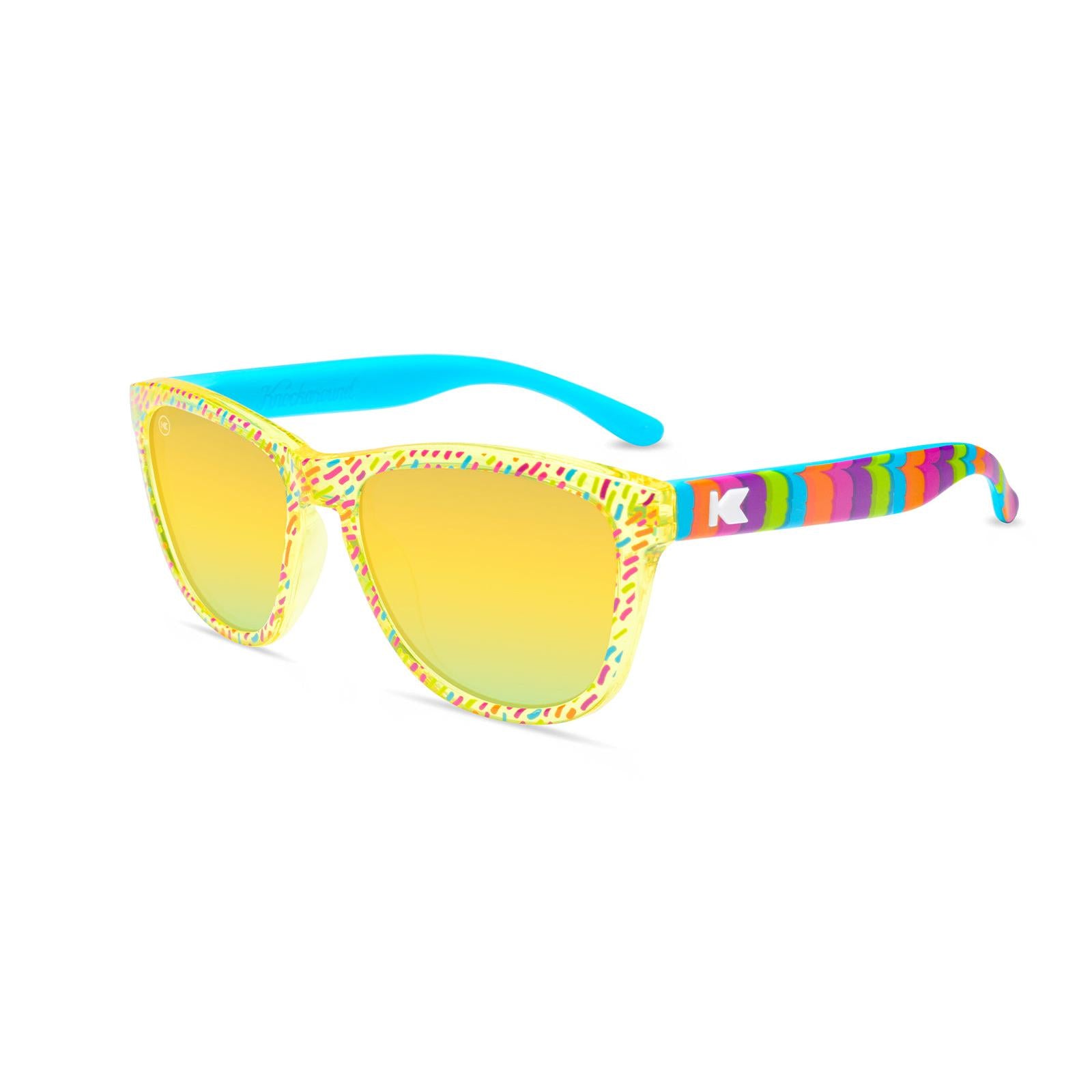 Kids Sunglasses with Multicolor Frame and Polarized Yellow Lenses, Flyover