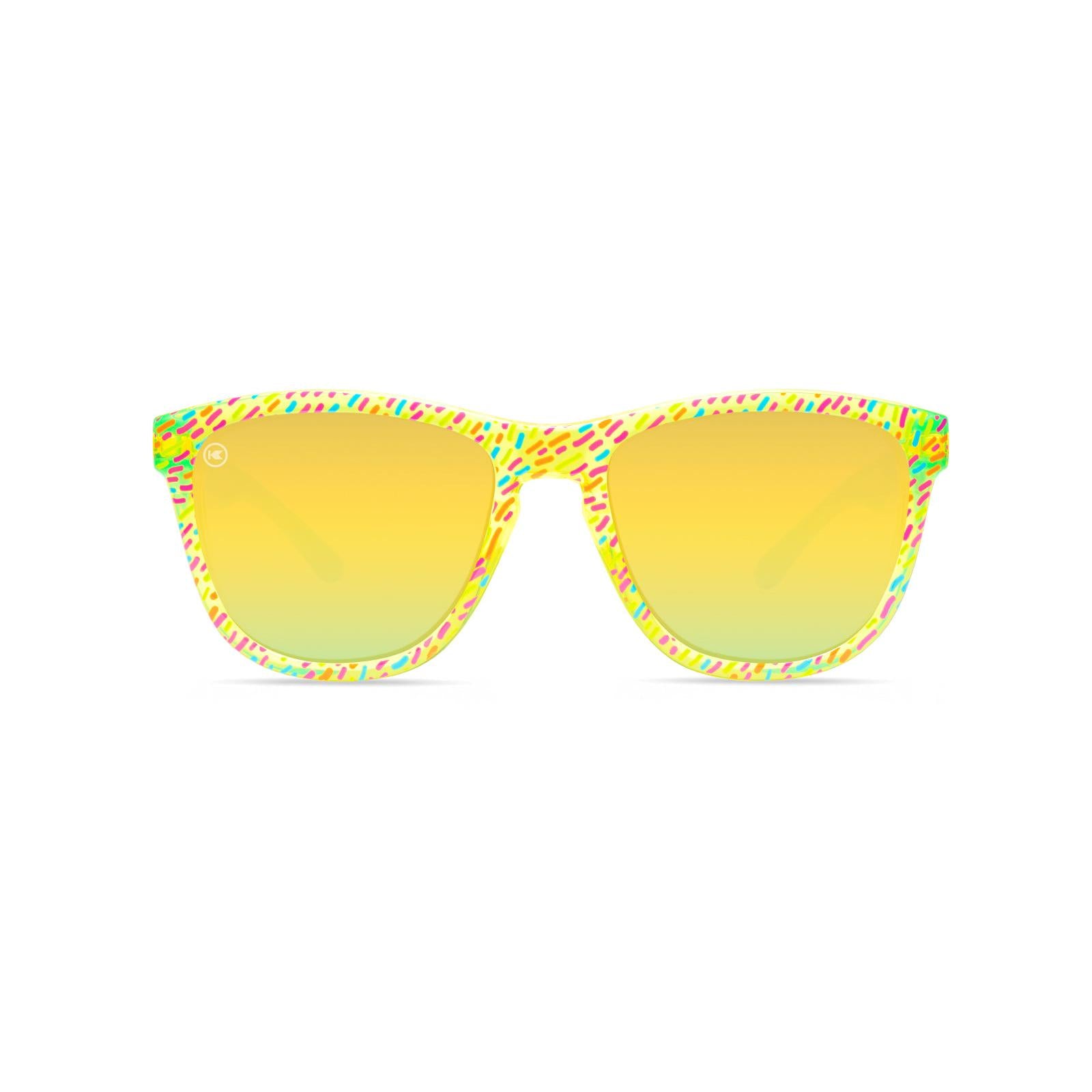 Kids Sunglasses with Multicolor Frame and Polarized Yellow Lenses, Front