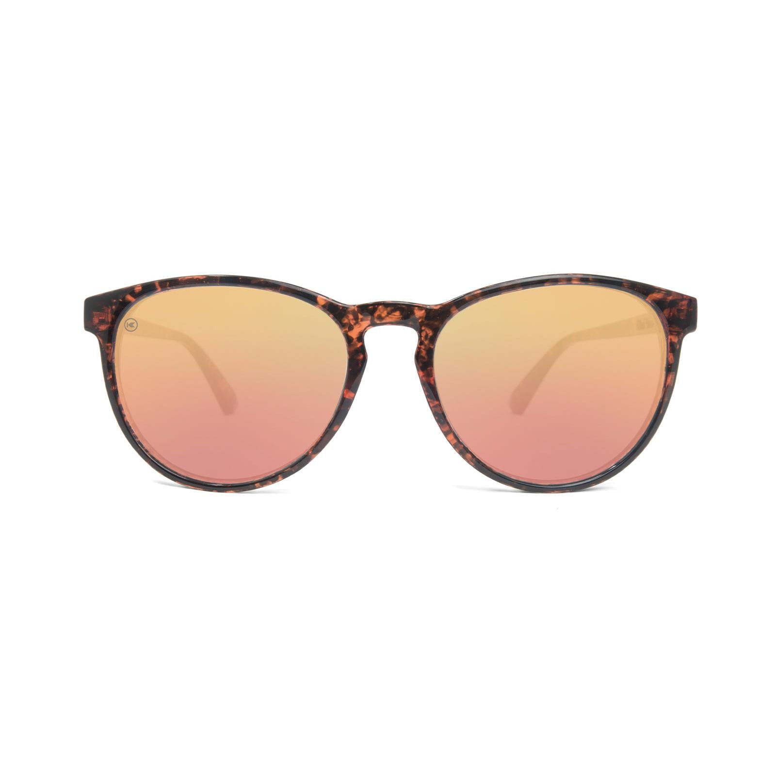 Sunglasses with MBrown Frames and Polarized Pink Lenses,Front