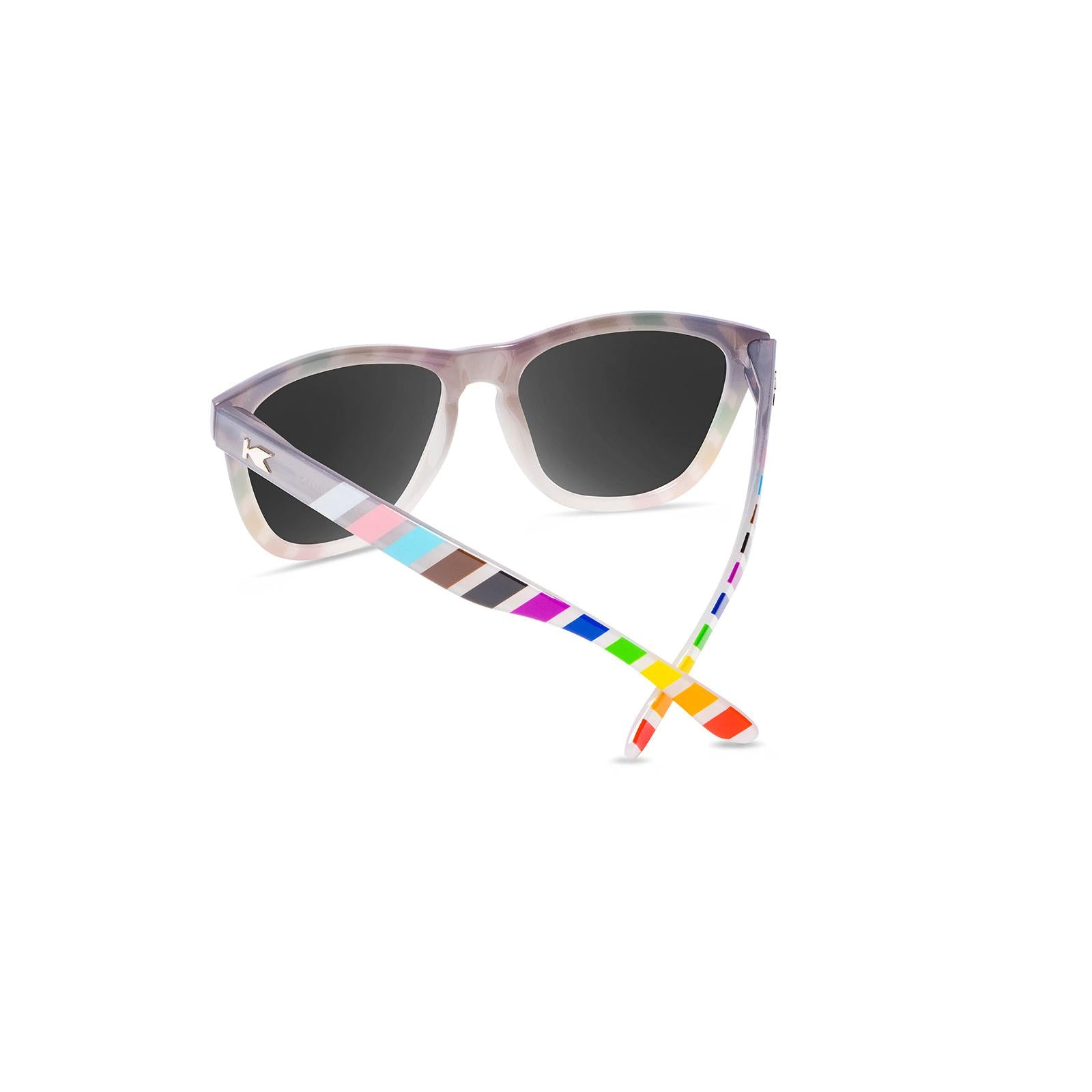 Sunglasses with Pride Flag and Polarized Blue Moonshine Lenses, Back