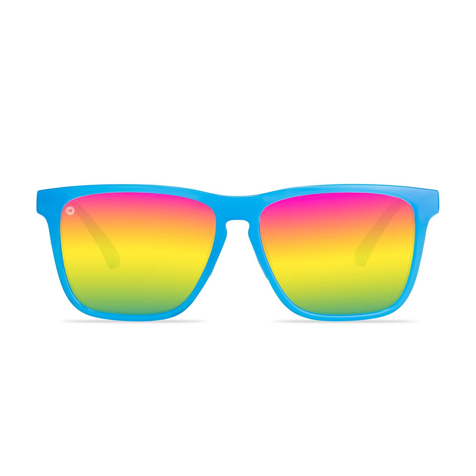 Blue Sunglasses with Polarized Rainbow Lenses