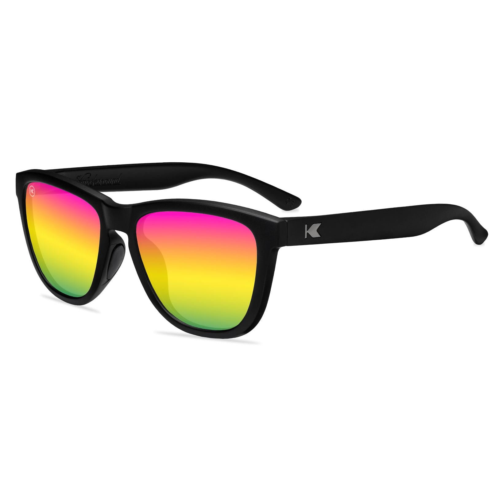 Rainbow on Black Premiums Sport Sunglasses, Flyover