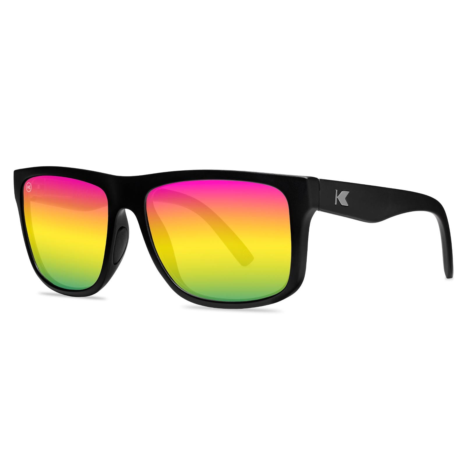 Rainbow on Black Torrey Pines Sport Sunglasses, Threequarter