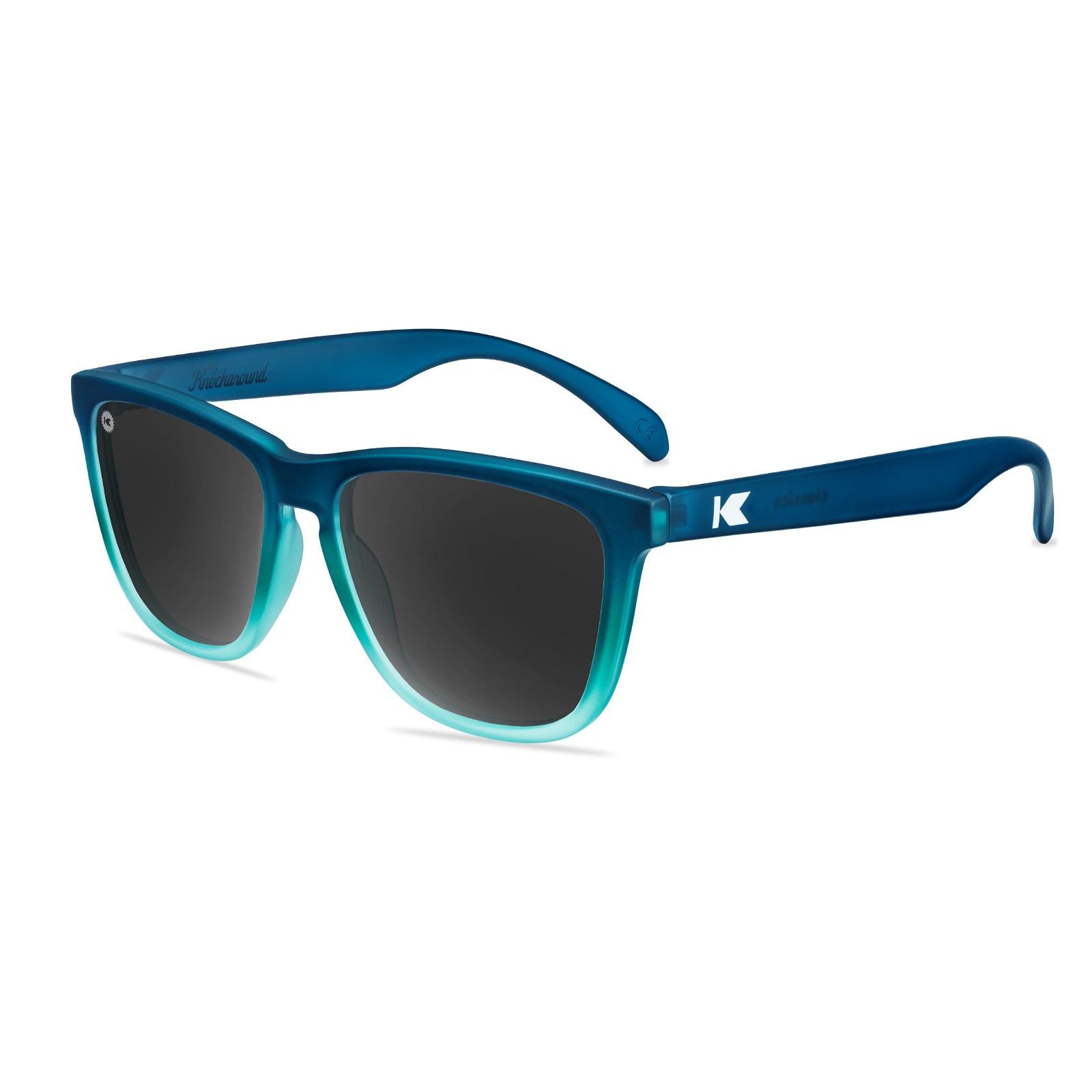 Blue Sunglasses with Polarized Black Smoke Lenses