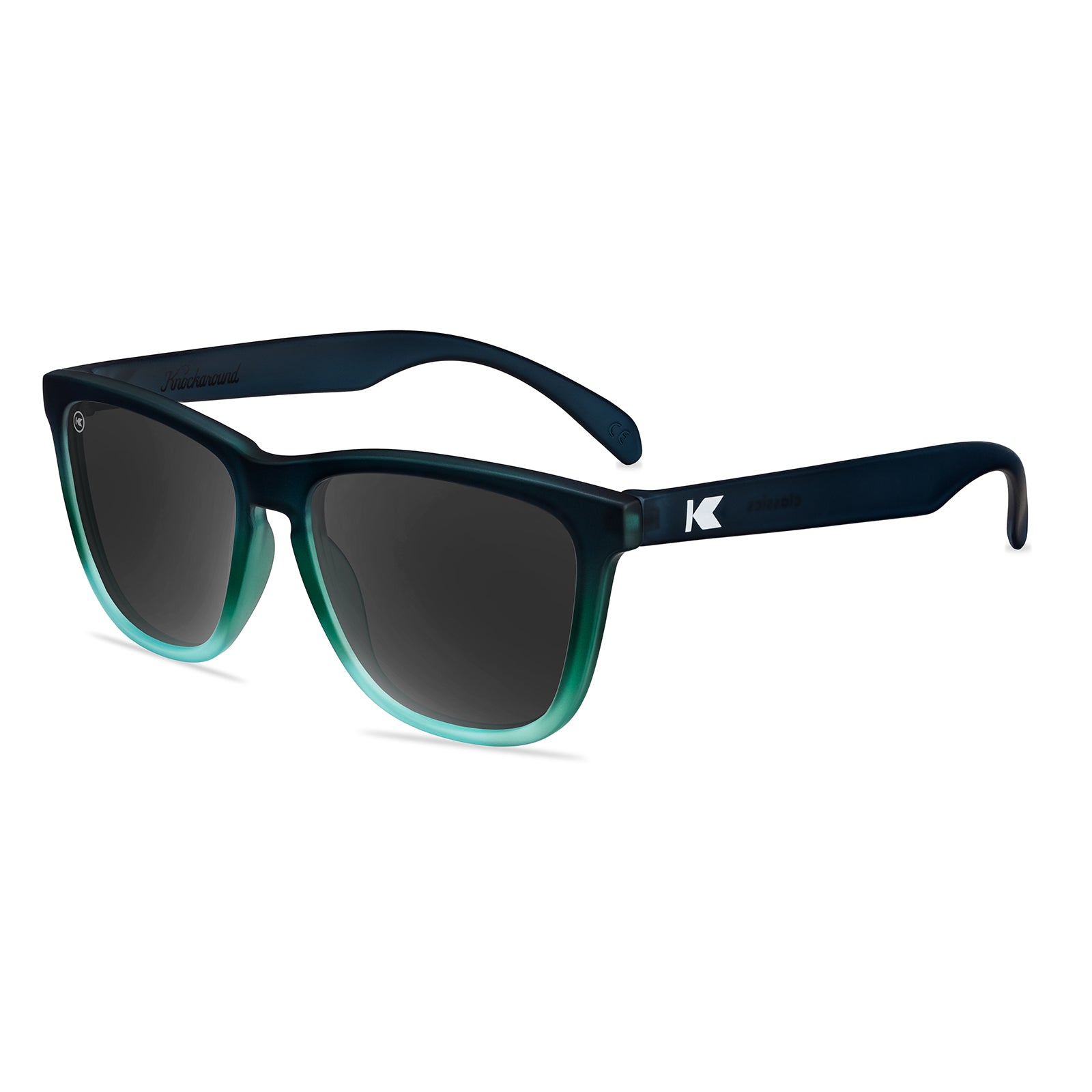 Affordable Blue Teal Fade Polarized Sunglasses with Black Lenses