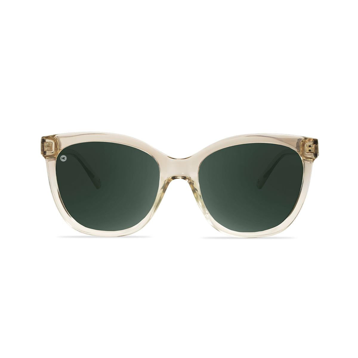 Sunglasses with Sandbar Frames and Polarized Aviator Green Lenses, Front