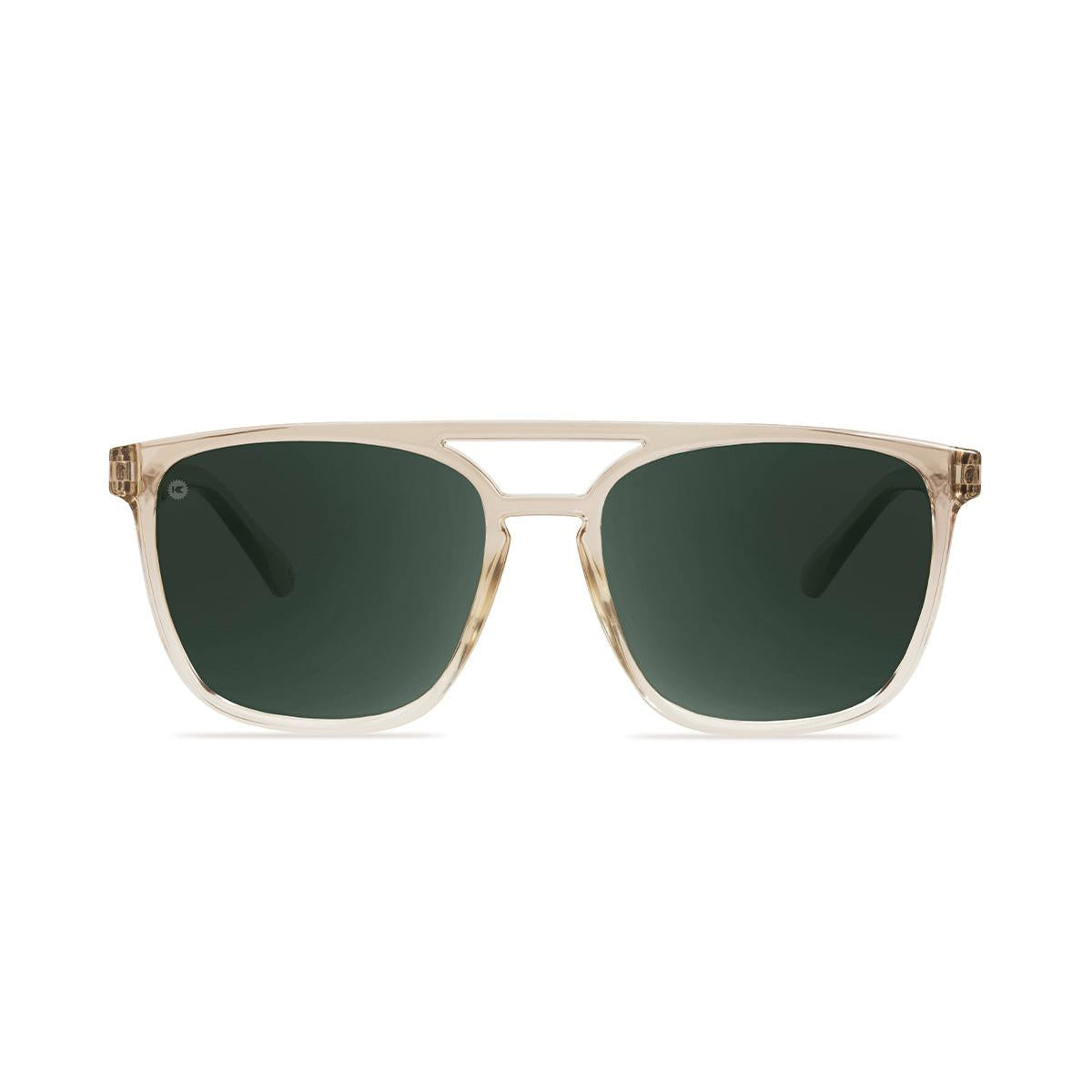 Sunglasses with San Dune Frames and Polarized Green Lenses, Front