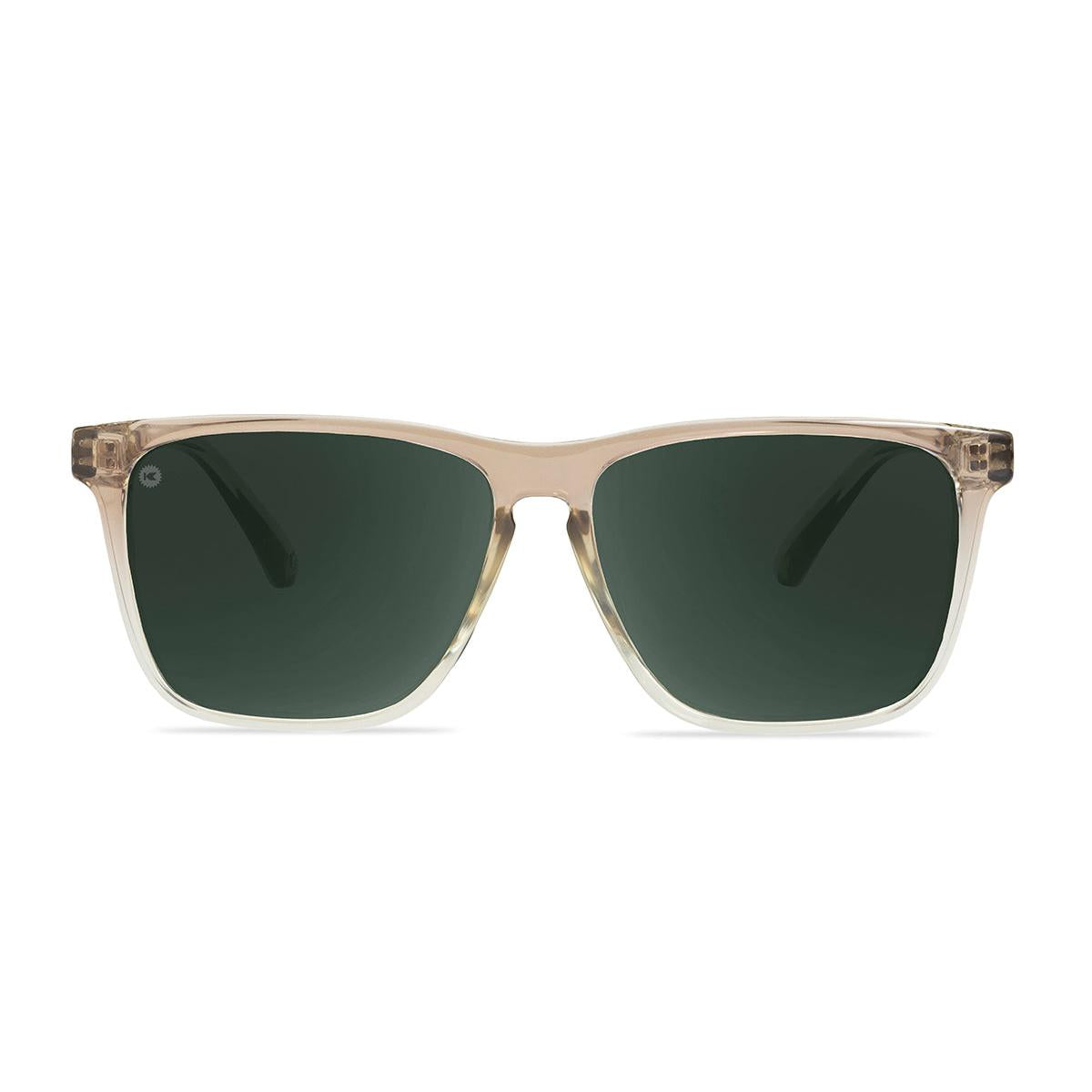 Sunglasses with San Dune Frames and Polarized Green Lenses, Front