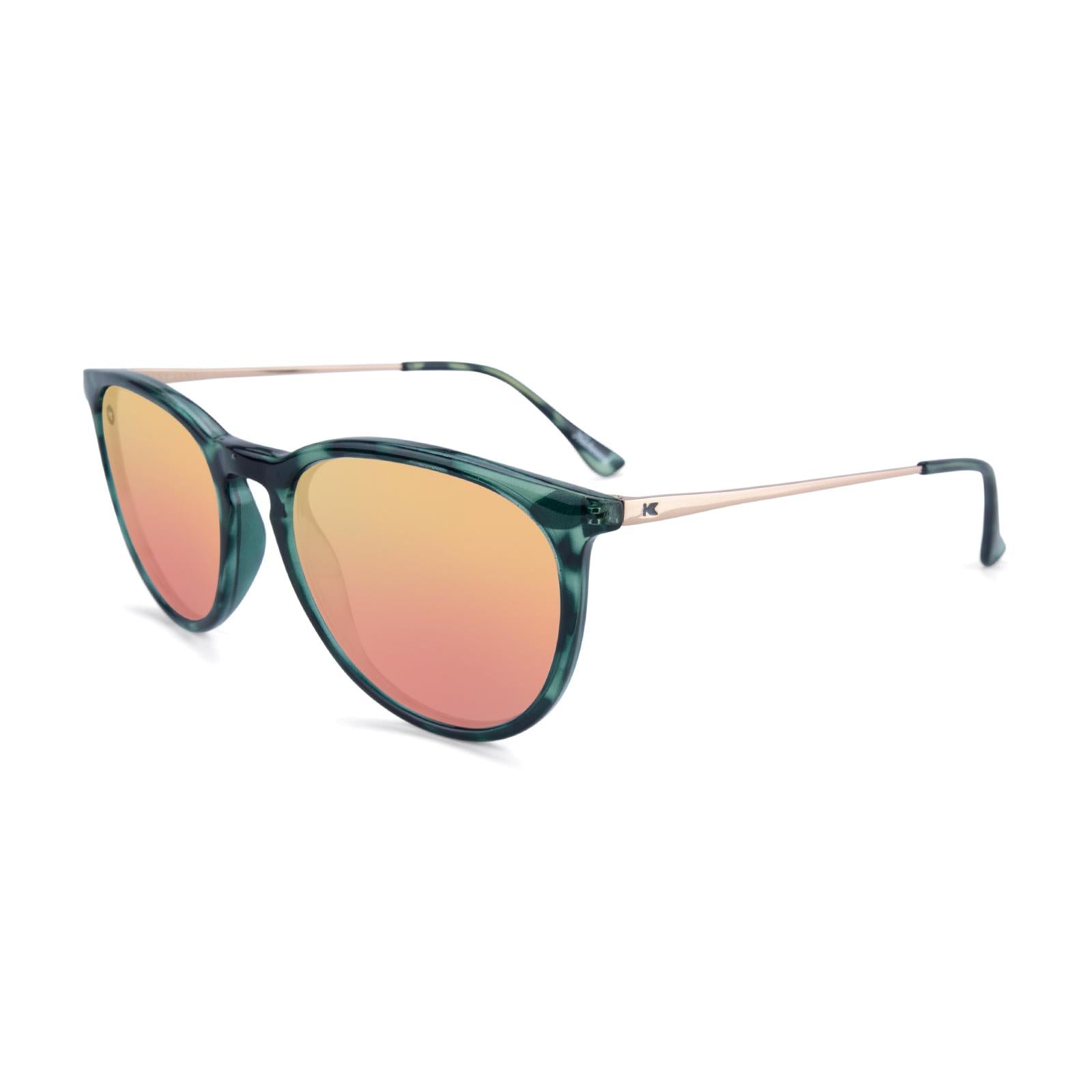 Sunglasses with Slate Tortoise Shell Frame and Polarized Pink Lenses, Flyover