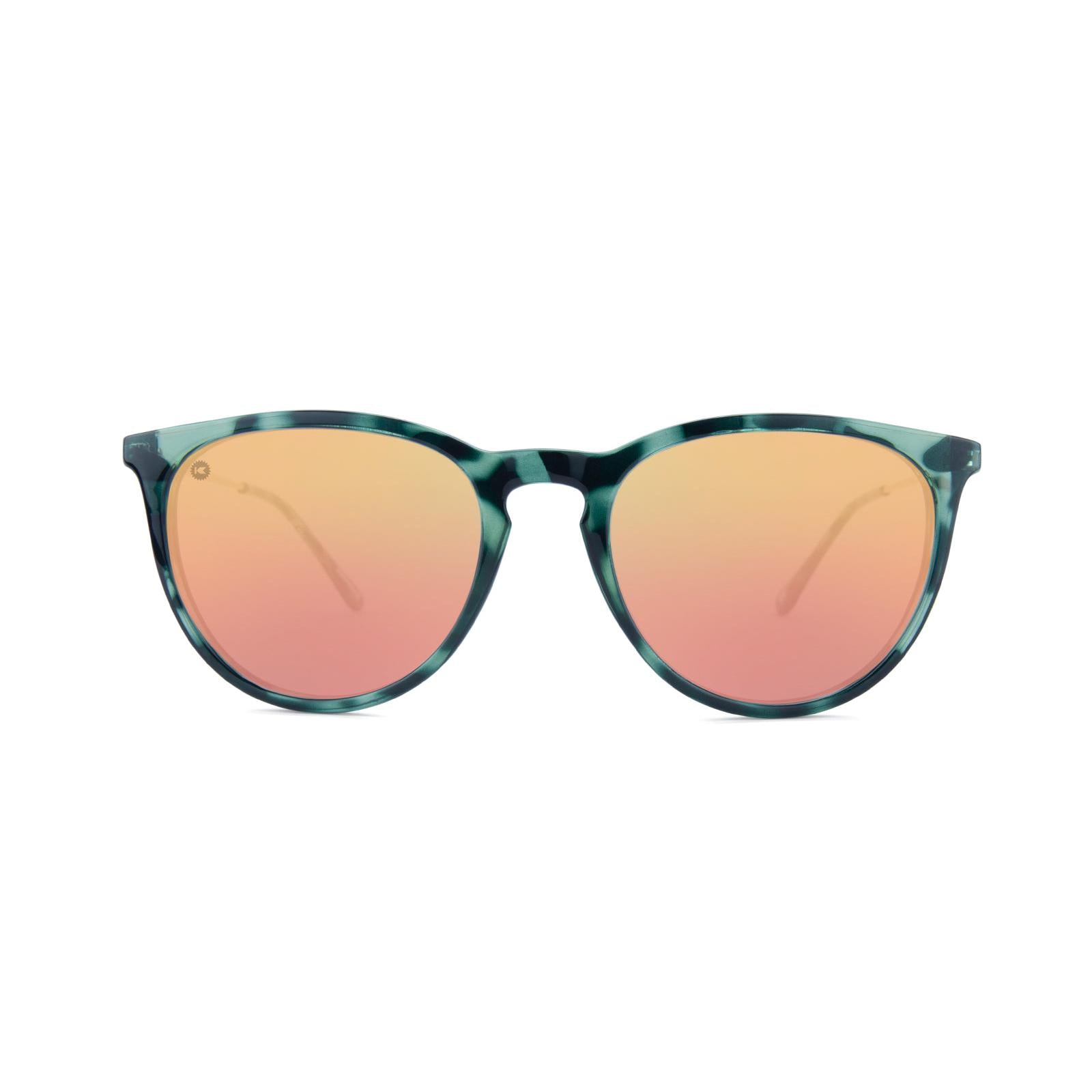 Sunglasses with Slate Tortoise Shell Frame and Polarized Pink Lenses, Front