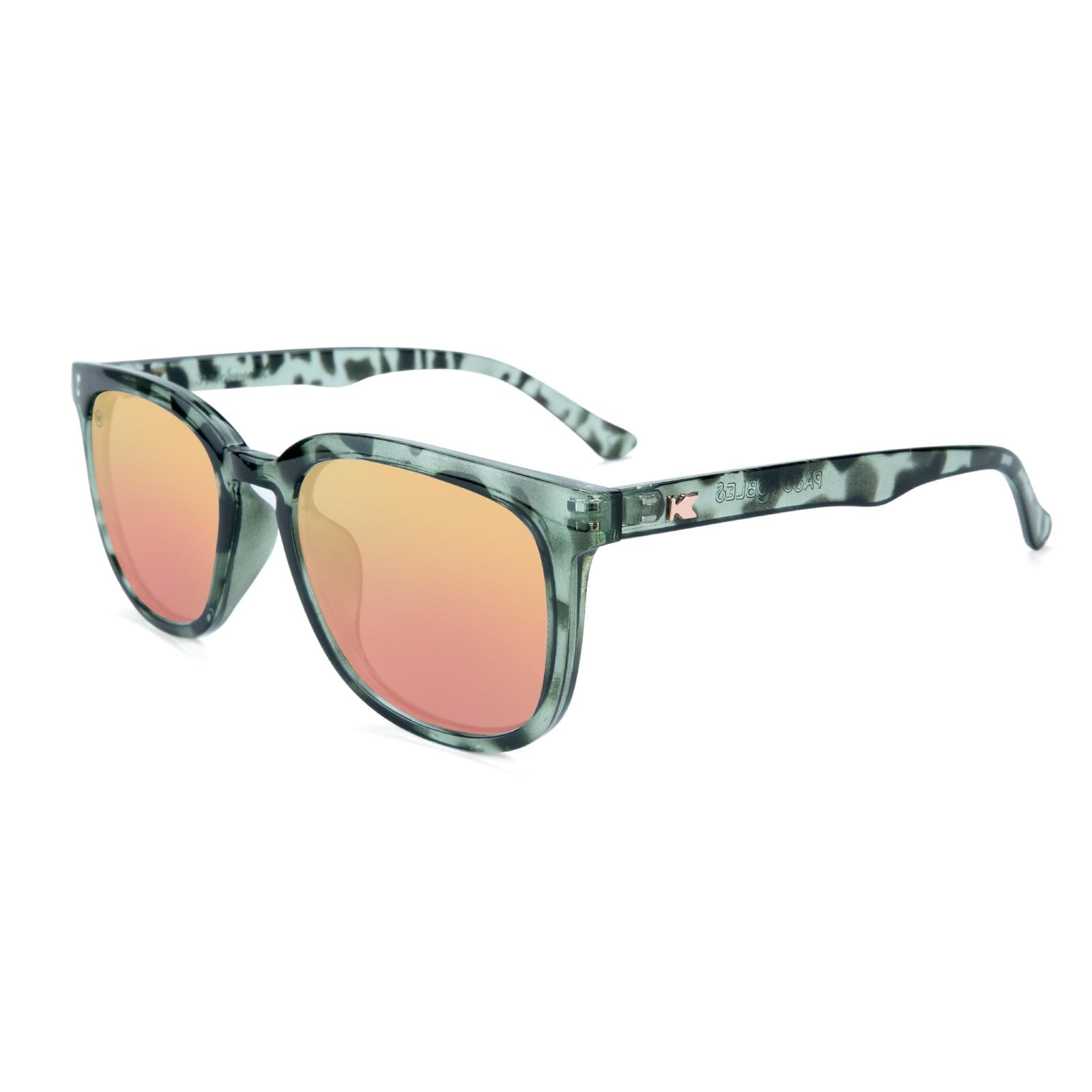 Sunglasses with Slate Tortoise Frames and Polarized Rose Gold Lenses, Flyover