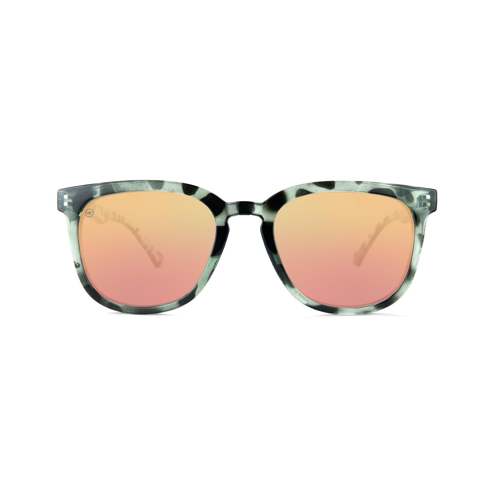 Sunglasses with Slate Tortoise Frames and Polarized Rose Gold Lenses, Front