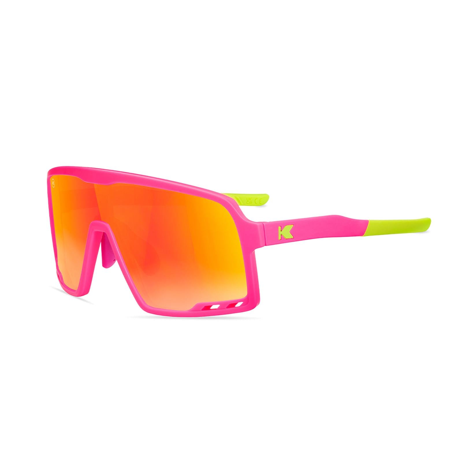 Kids Sunglasses with Hot Pink Frames and Red Sunset Lenses, Flyover