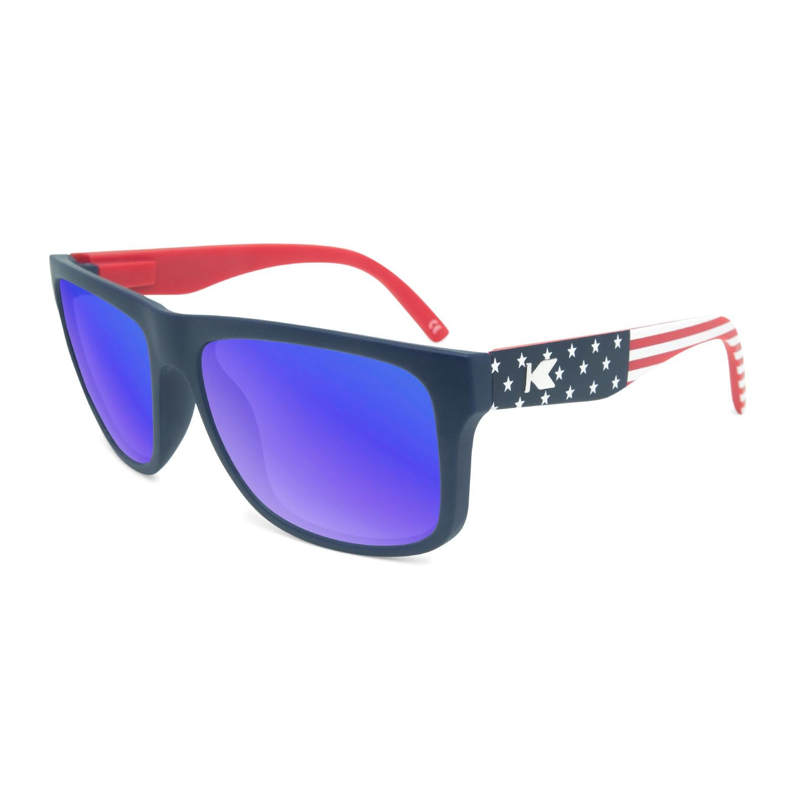 Sunglasses with Star Spangled frames and Polarized Blue Moonshine Lenses, Flyover