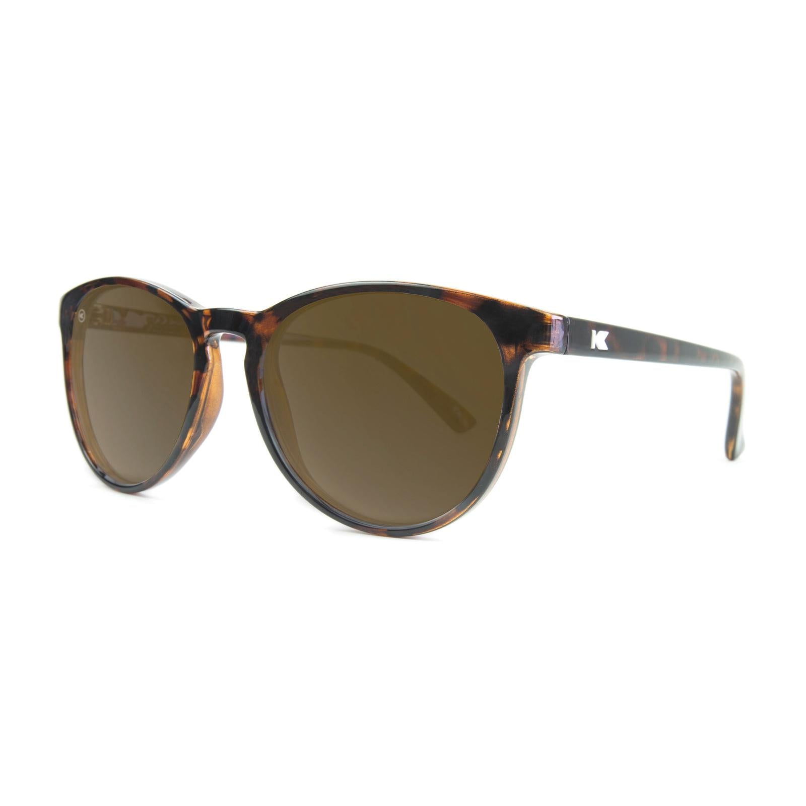 Mai Tais Sunglasses with Glossy Tortoise Shell and Brown Amber Lenses, Threequarter