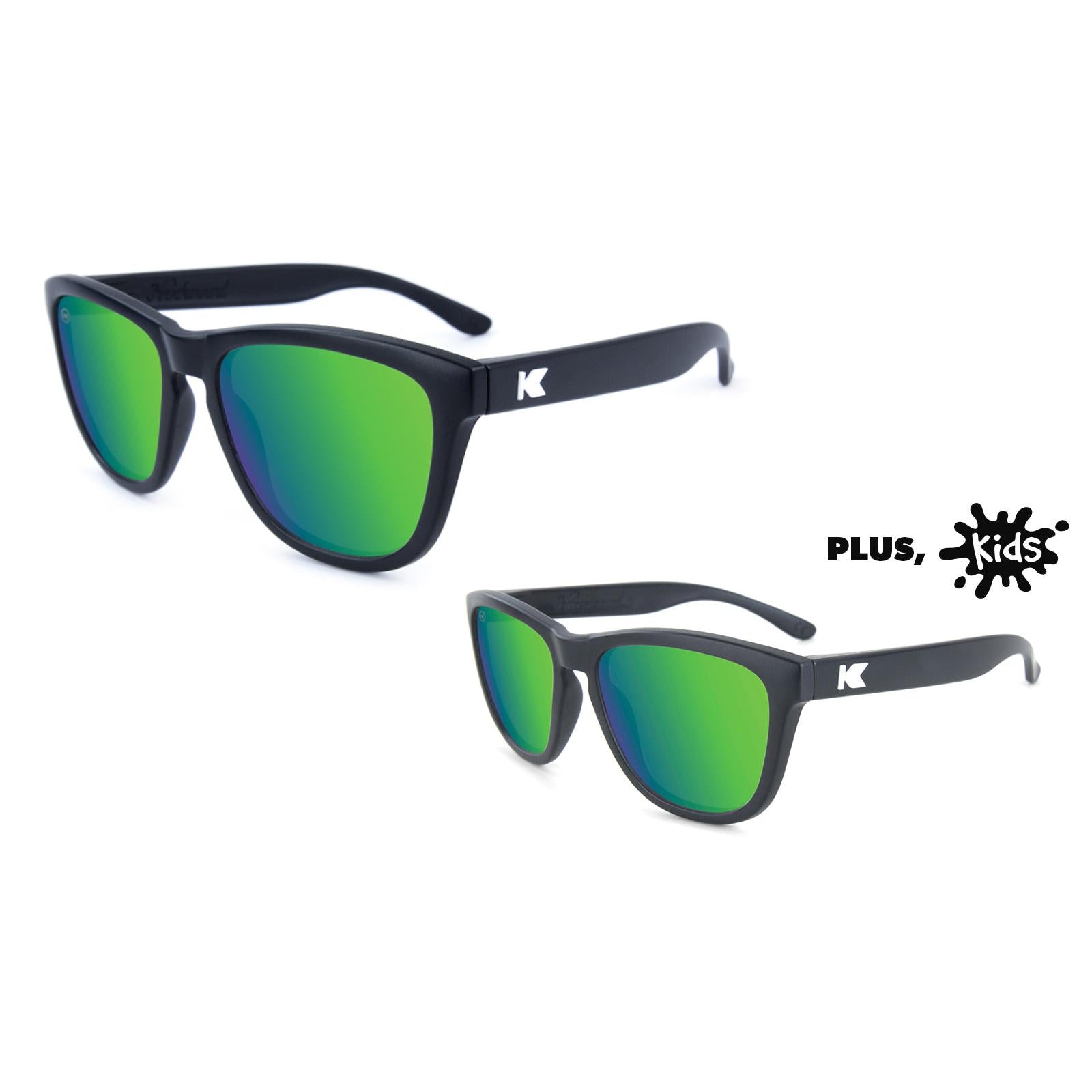 Black / Green Moonshine Premiums and Black / Green Moonshine Kids Premiums Sunglasses Bundle, Main