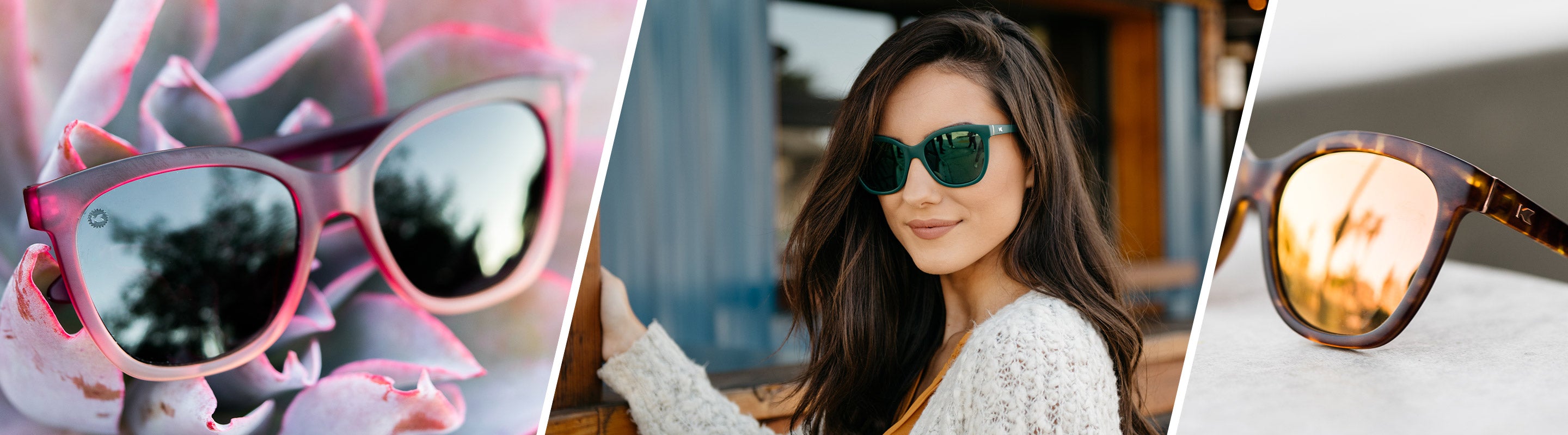 Woman wearing Knockaround Deja Views