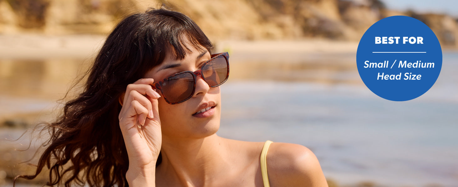 Day Trips Sunglasses is best for Small to Medium Head Size. Featuring Women wearing the Day Trips Sunglasses