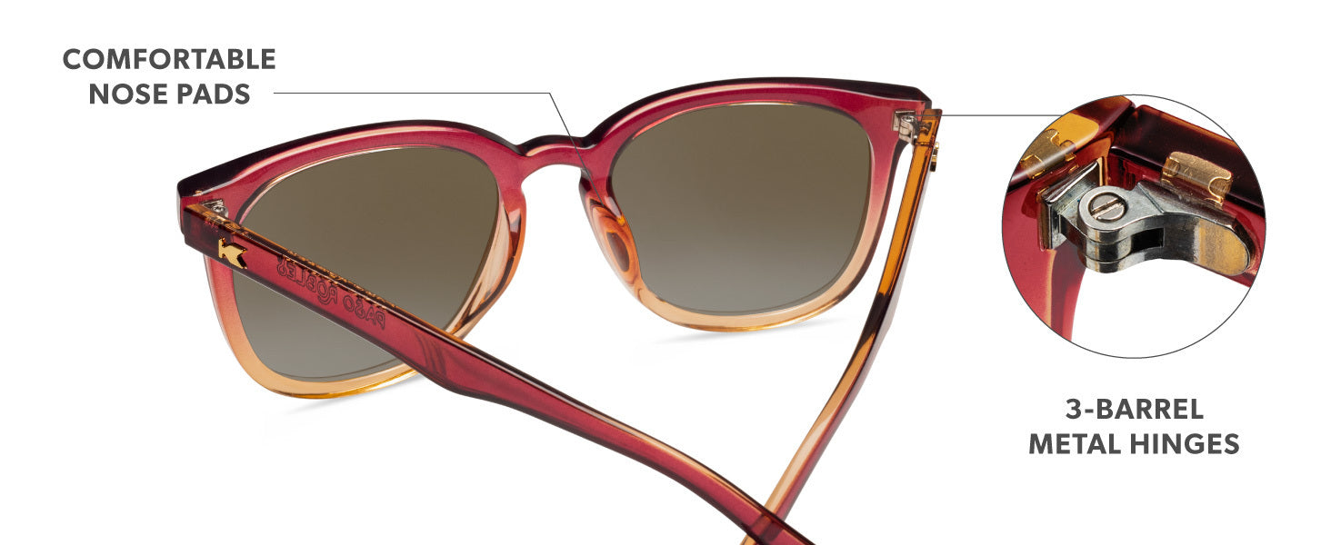 Paso Robles Frame Features: comfortable nose pads, metal hinges