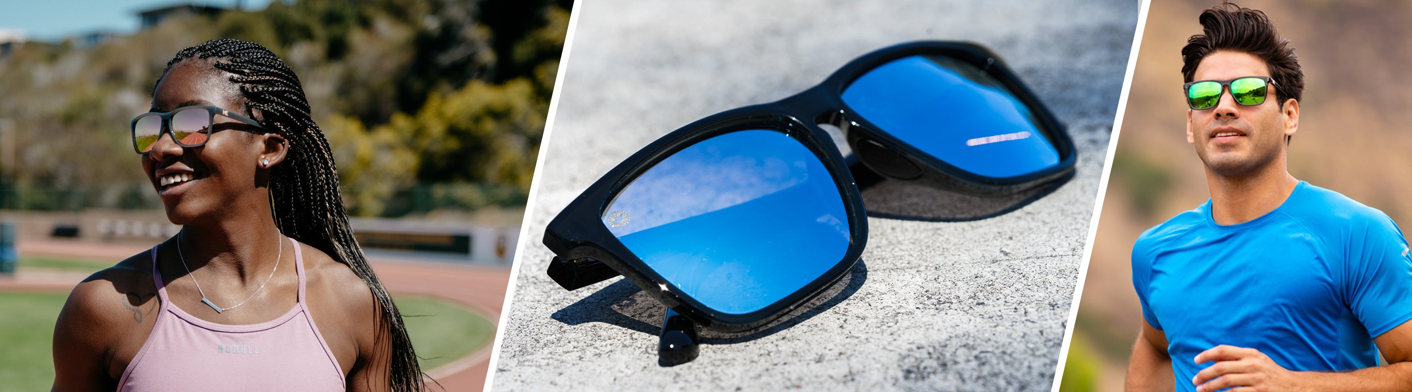 Fast Lanes Sport Sunglasses: Men and Women wearing Fast Lanes Sport Sunglasses