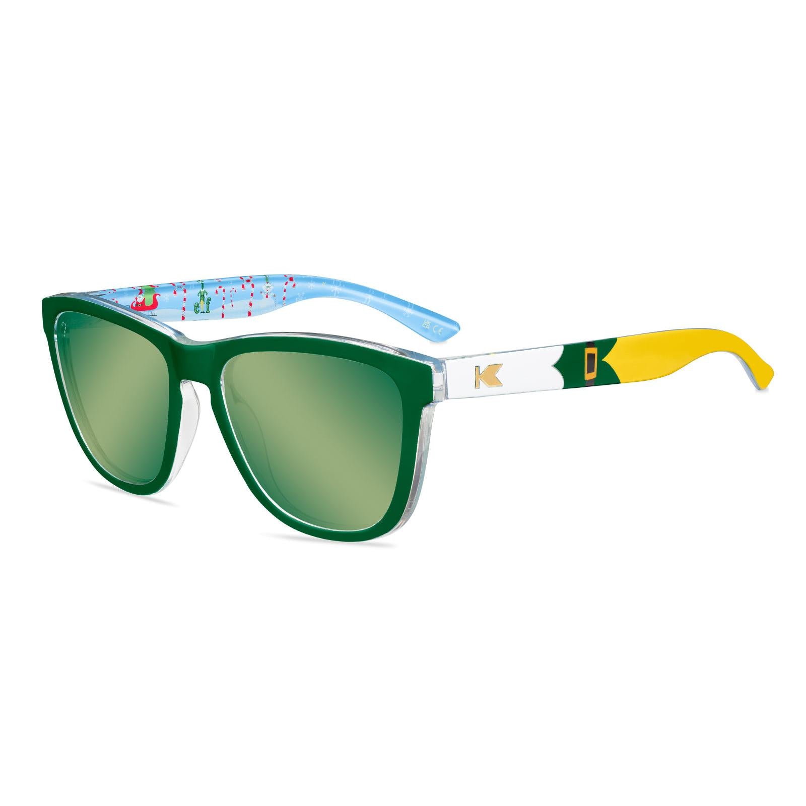 Polarized Square Medium Buddy the Elf Sunglasses w/ Green Lenses