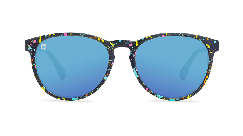 Sunglasses with Pain Party Frames and Polarized Aqua Lenses, Front