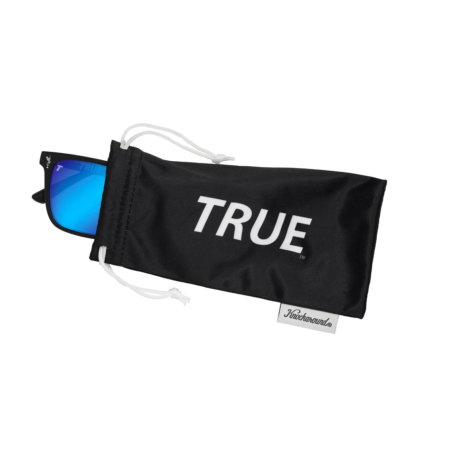 Knockaround and TRUE Fast Lanes Sport Black/Moonshot Sunglasses, Pouch