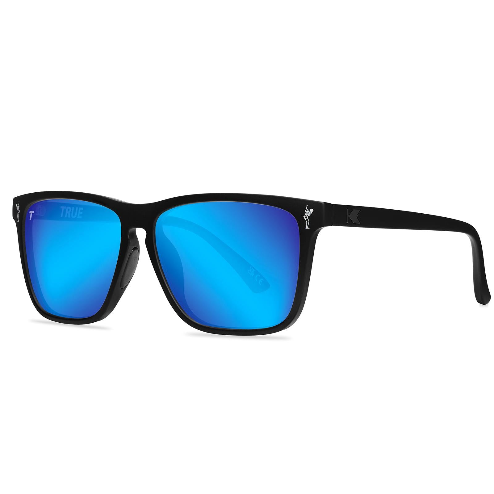Knockaround and TRUE Fast Lanes Sport Black/Moonshot Sunglasses, Threequarter
