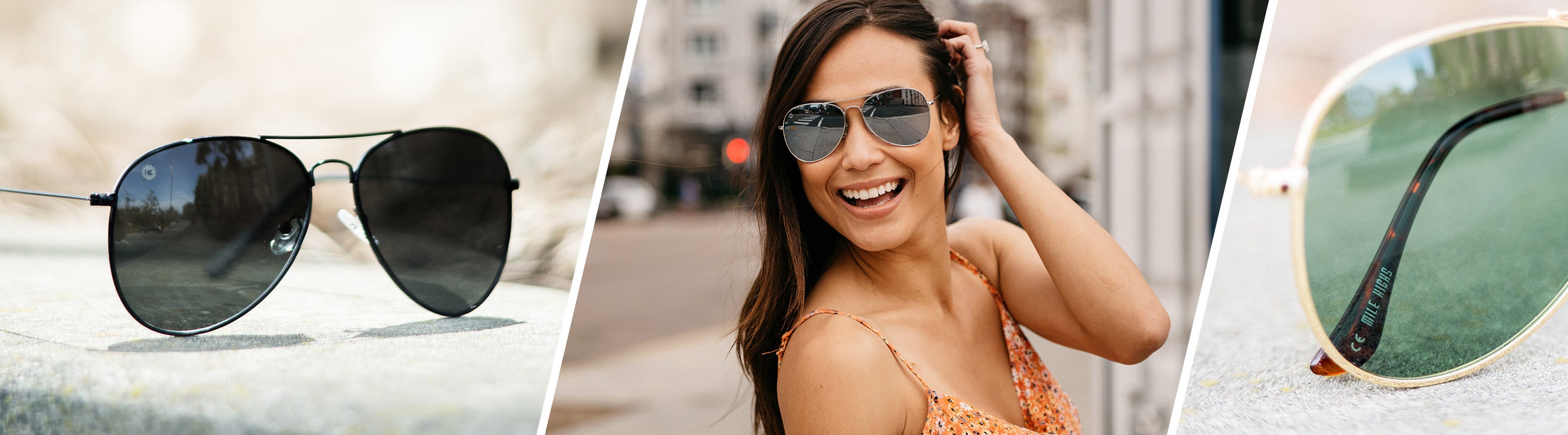 Woman wearing Knockaround Mile Highs