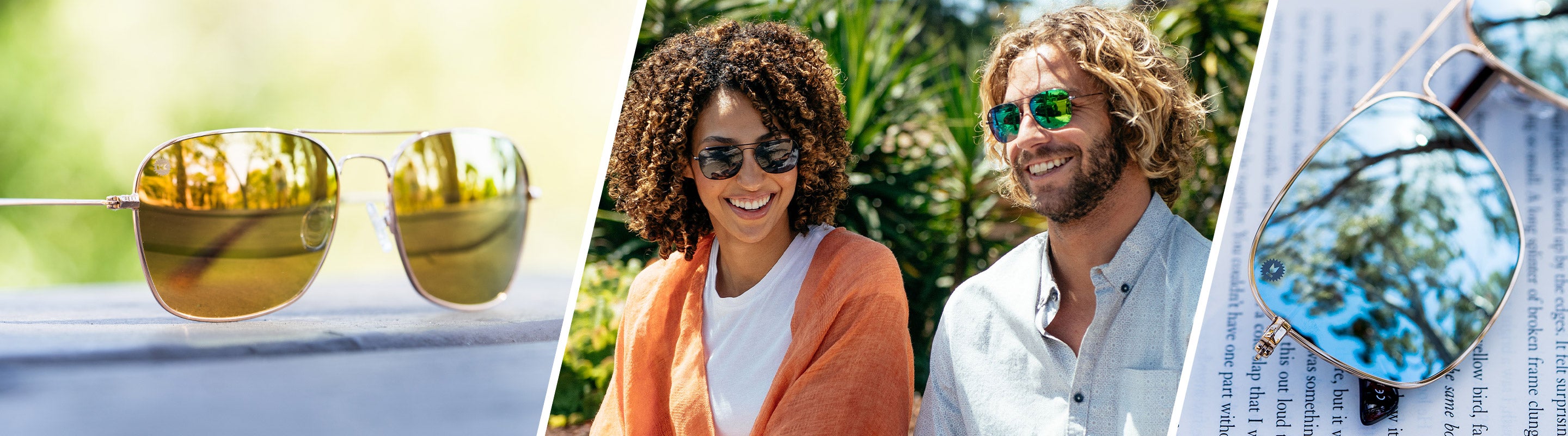 Woman and man Wearing Knockaround Mount Evans Sunglasses