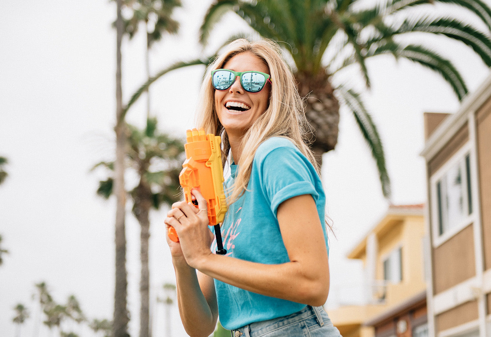 Woman wearing sunglasses