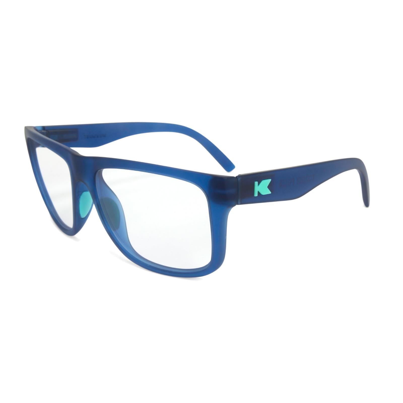 Rubberized Navy Torrey Pines Sport Prescription Sunglasses with Clear Lens, Flyover