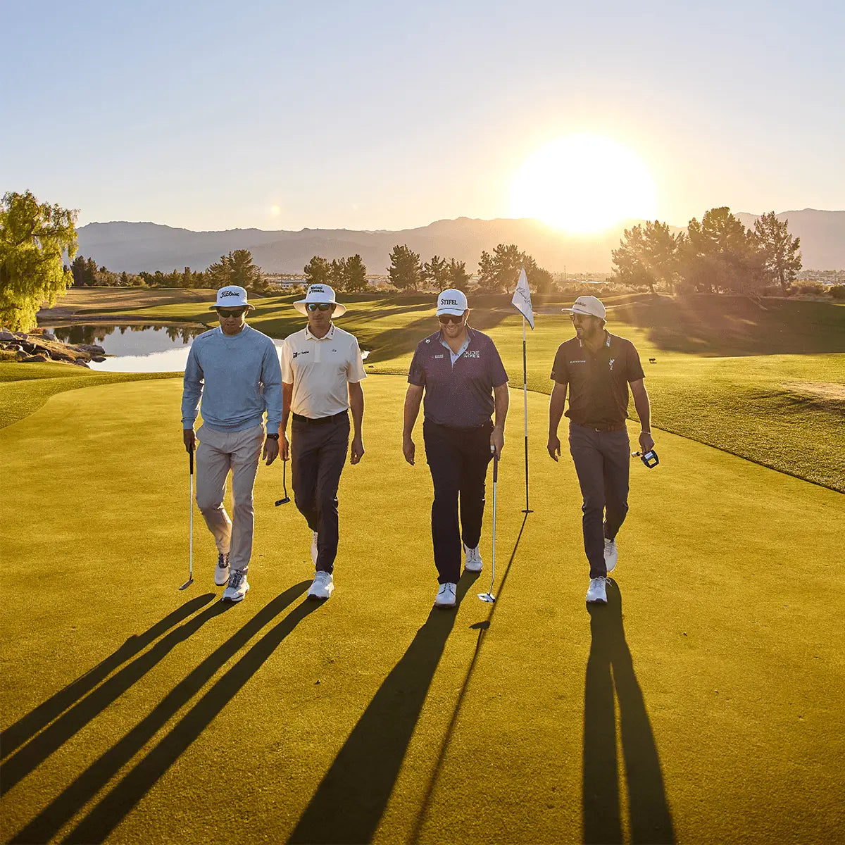 image of pga professional walking on golf course wearing Knockaround sunglasses