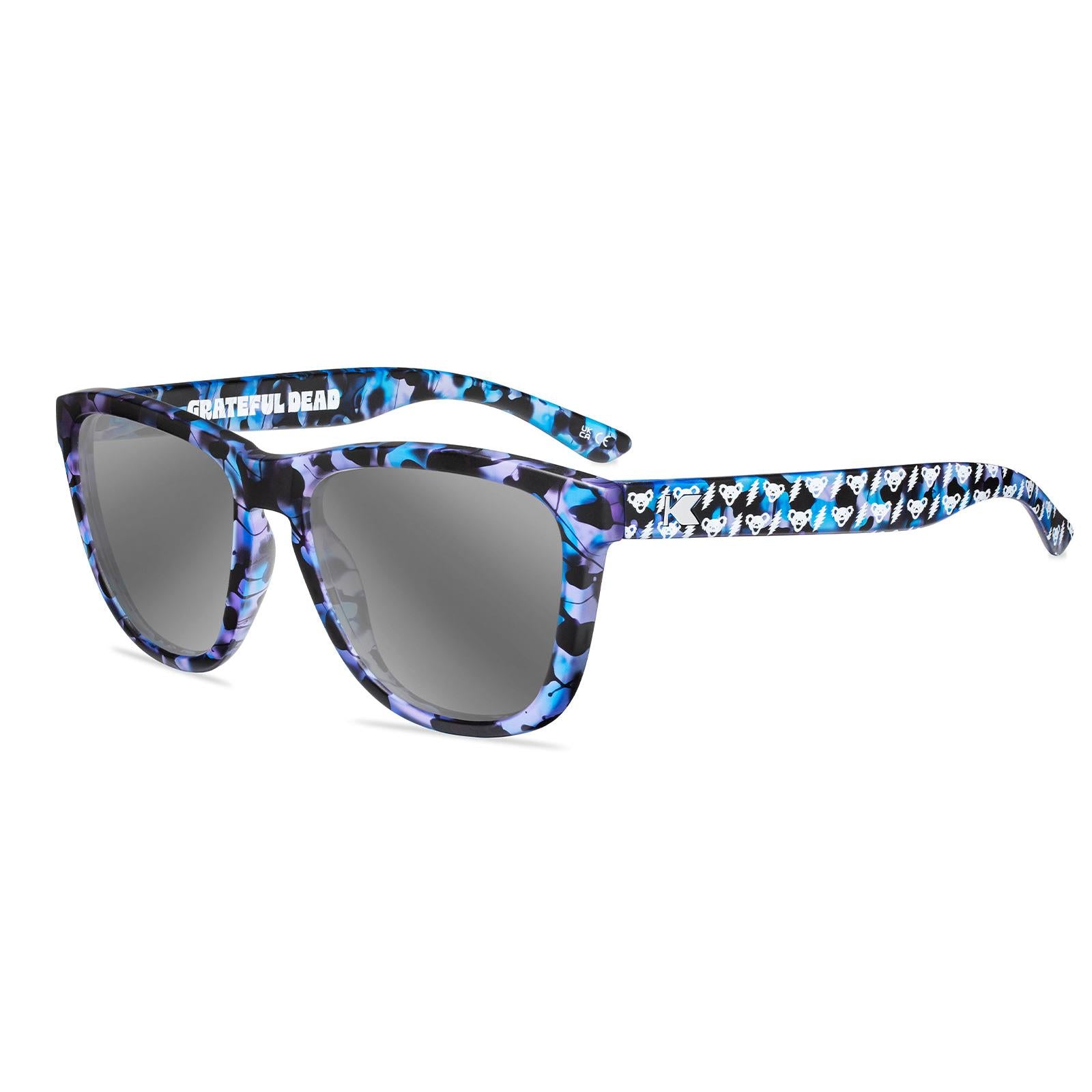 Grateful Dead Bolt Bears Premiums Prescription Sunglasses with silver lens, Flyover