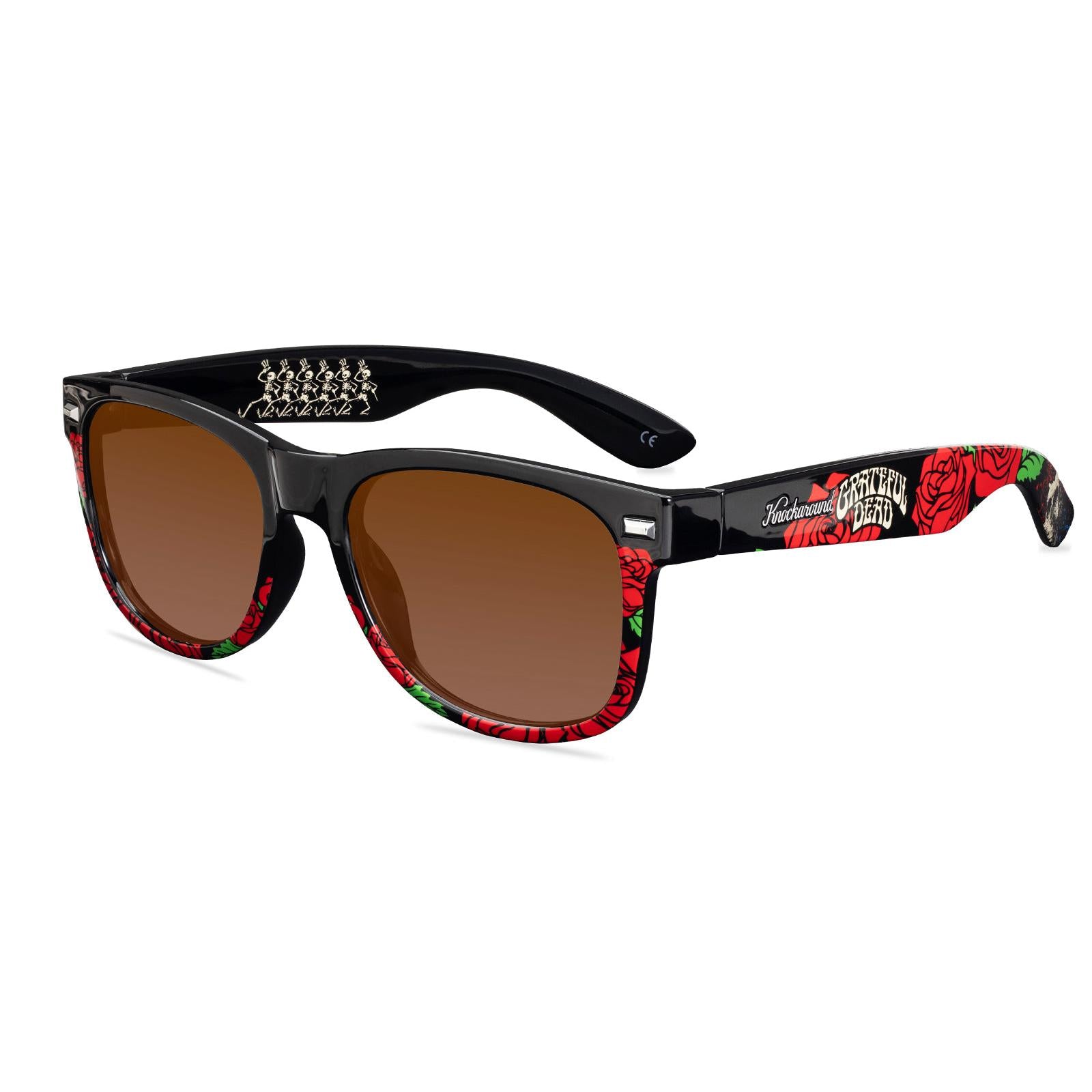Grateful Dead Roses Fort Knocks Prescription Eyeglasses with Brown Lens, Flyover