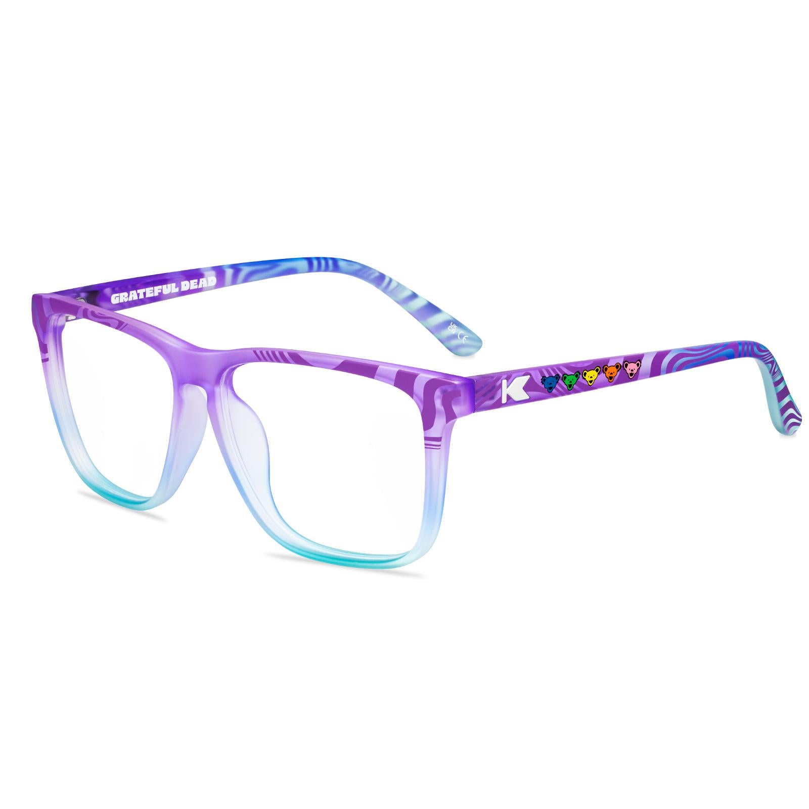 Grateful Dead Trippy Bears Fast Lanes Prescription Sunglasses with clear lens, Flyover