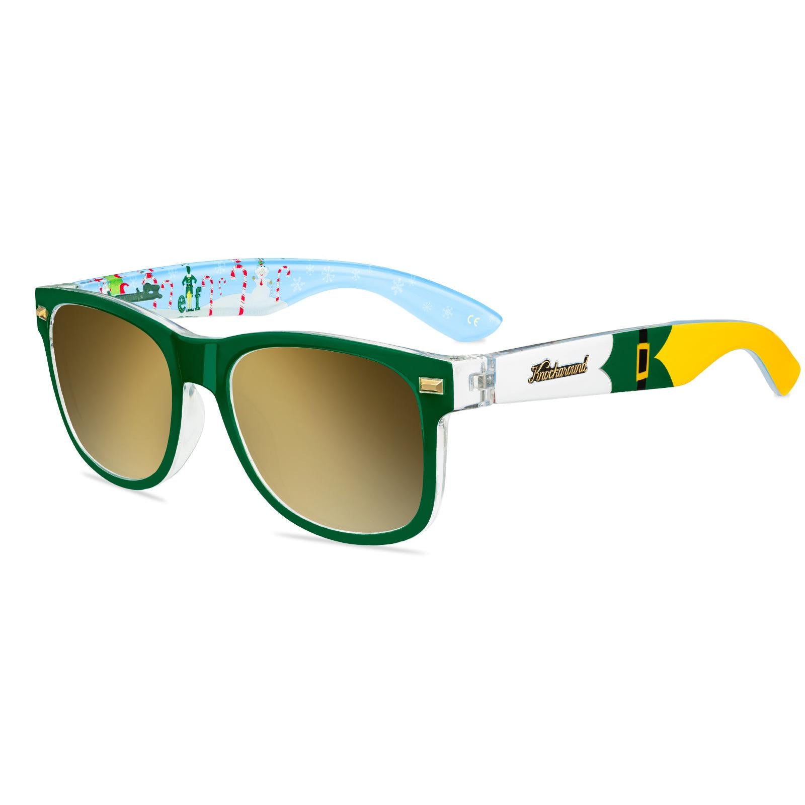 Knockaround and Elf Fort Knocks Prescription Sunglasses with Gold Lens, Flyover