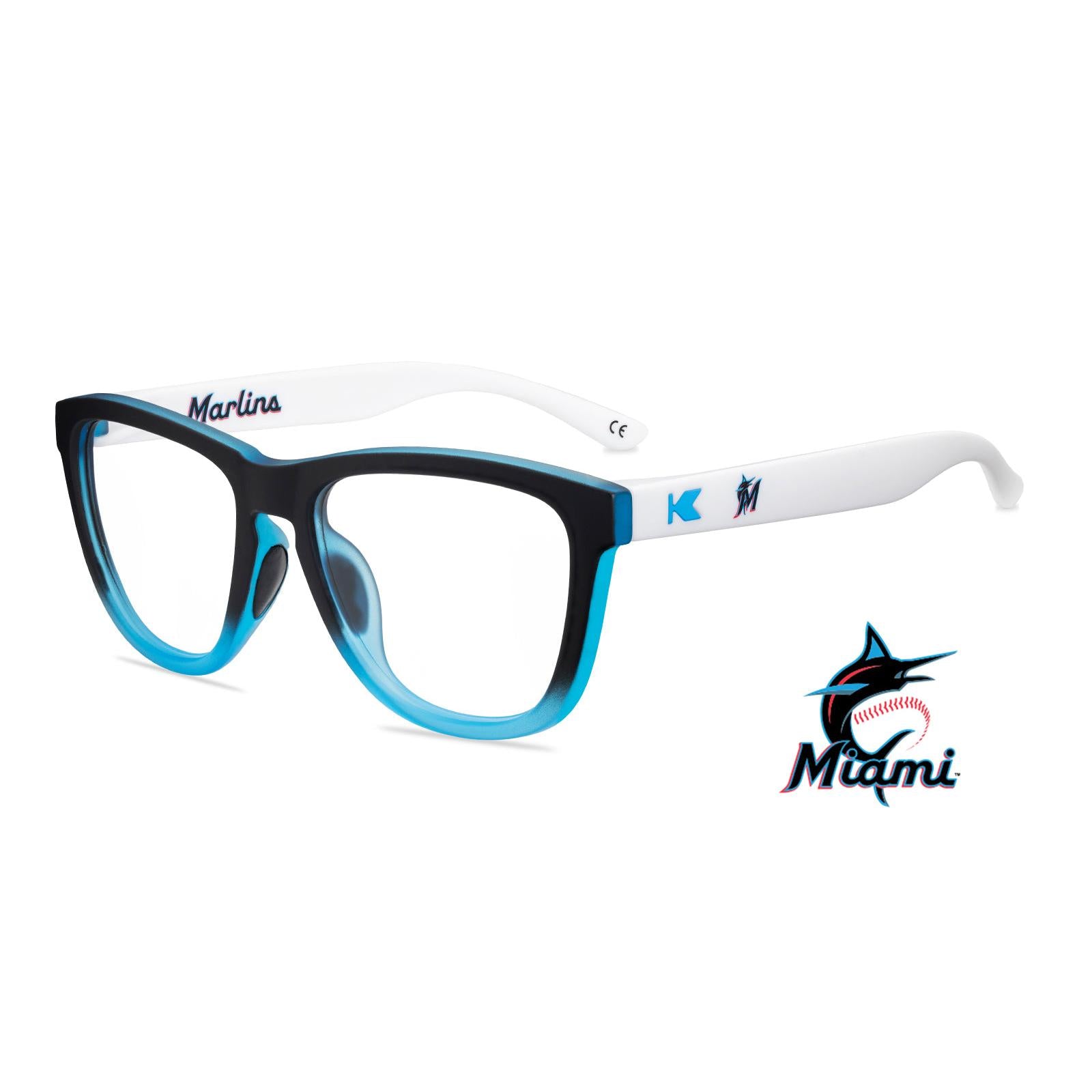 Miami Marlins Premiums Sport Prescription Sunglasses with Clear Lens, Flyover