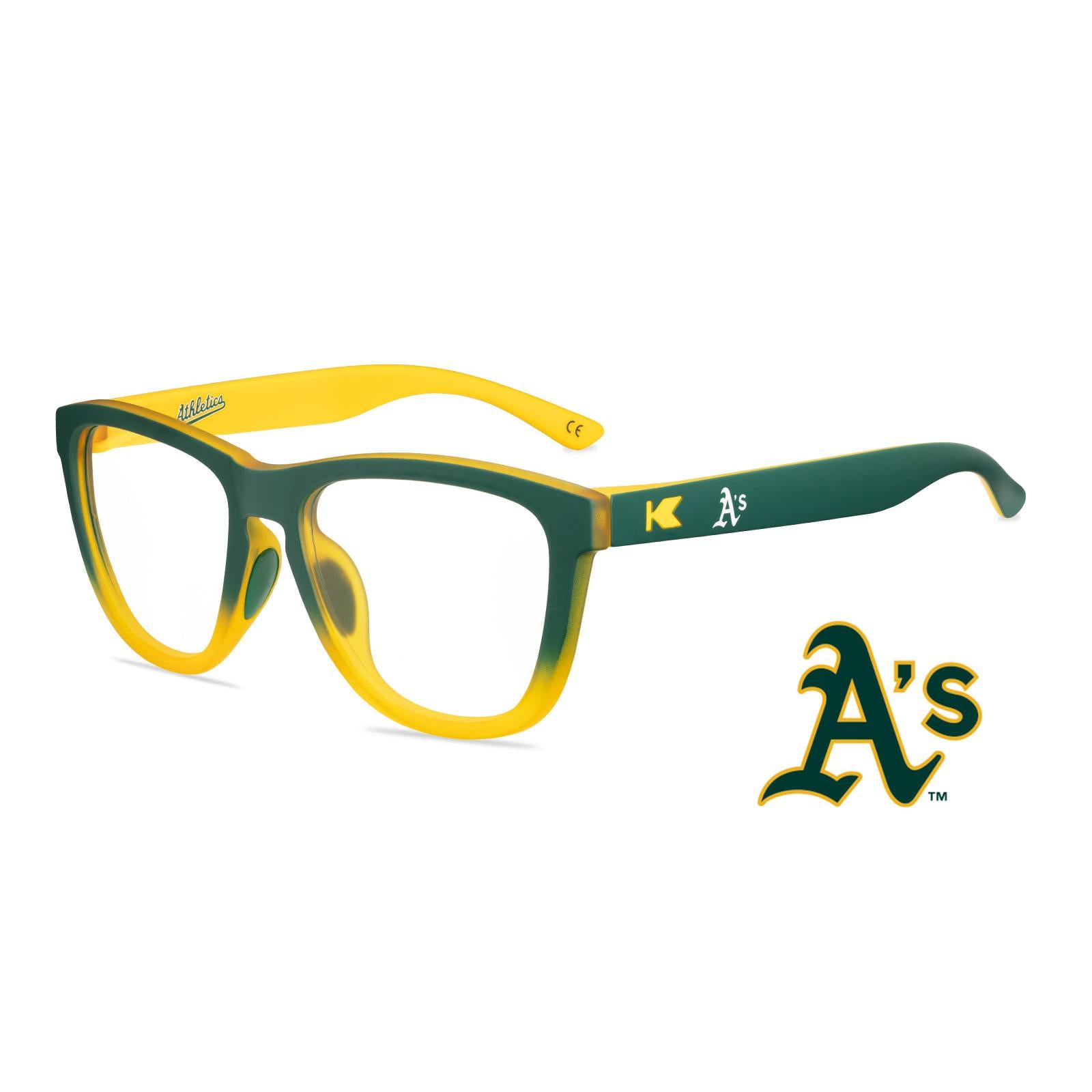 Oakland Athletics Premiums Sport Prescription Sunglasses with Clear Lens, Flyover